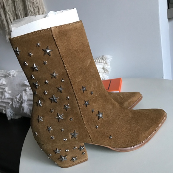 Matisse Caty Leather Boot Brown Star Studded Womens 8 - Picture 7 of 15